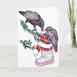 Festividades Cartão de Natal de Ravens e Mukluk Alaska