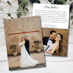 Festividades Cartão de Natal de Recém-Casados com Foto em Págin