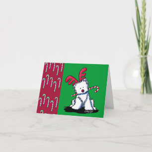 Festividades Cartão de Natal de Reindeer KiniArt Westie