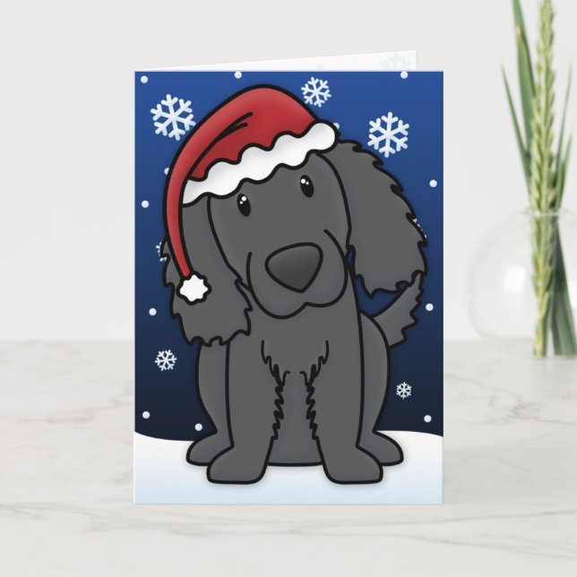 Festividades Cartão de Natal De Retriever Com Revestimento Simp (Frente)