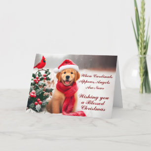 Festividades Cartão de Natal de Retriever de Ouro 5x7