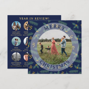 Festividades Cartão de Natal de Revisão Anual da Família Foto M