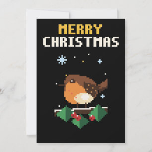 Festividades Cartão de Natal de Robin em Pixel Art