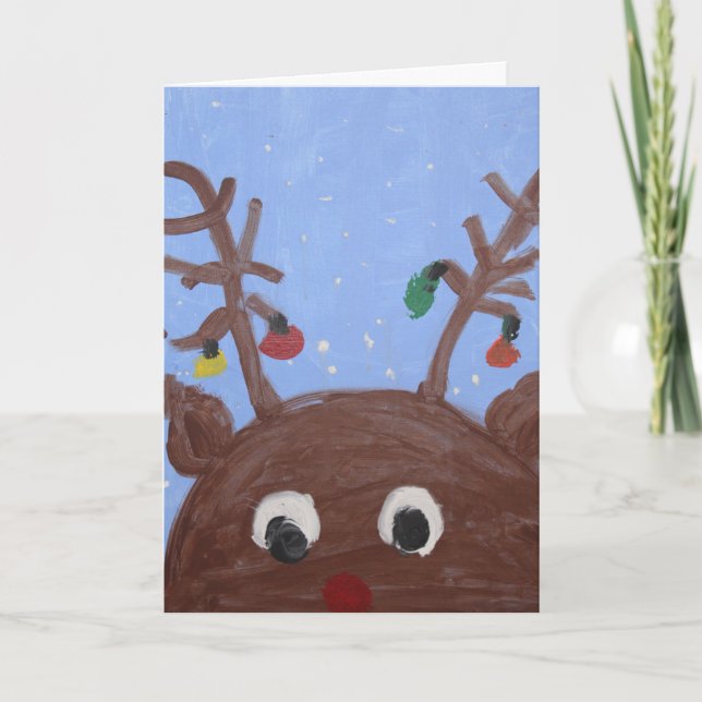 Festividades Cartão de Natal de Rudolph (Frente)