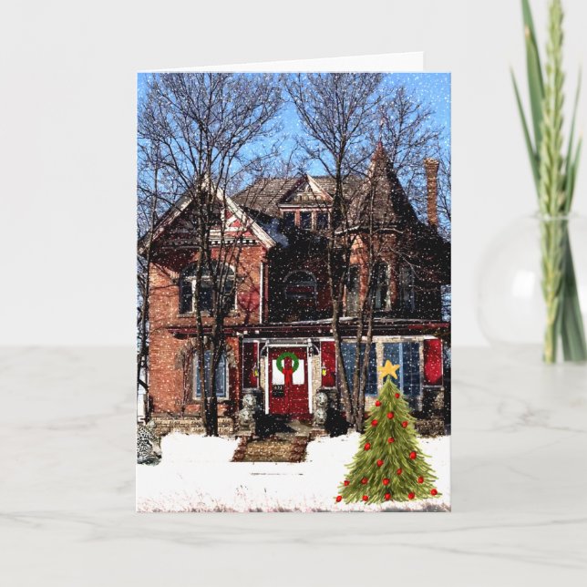 Festividades Cartão de Natal de Saginaw (Frente)