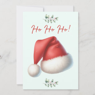 Festividades Cartão de Natal de Santa Hat Ho Ho Ho