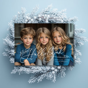 Festividades Cartão de Natal de Script Elegante Hallelujah