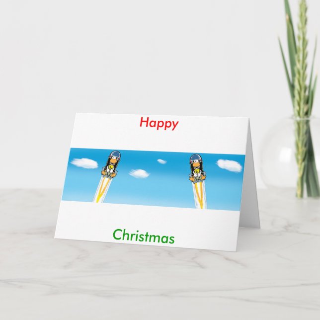 Festividades Cartão de Natal de Seat de ejetor do pato de Ding (Frente)