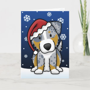Festividades Cartão de Natal de Shepherd Australiano de Kawaii