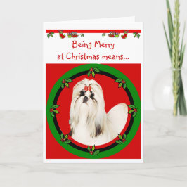 Festividades Cartão de Natal de Shih Tzu
