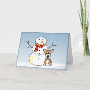 Festividades Cartão de Natal de Snowman Corgi