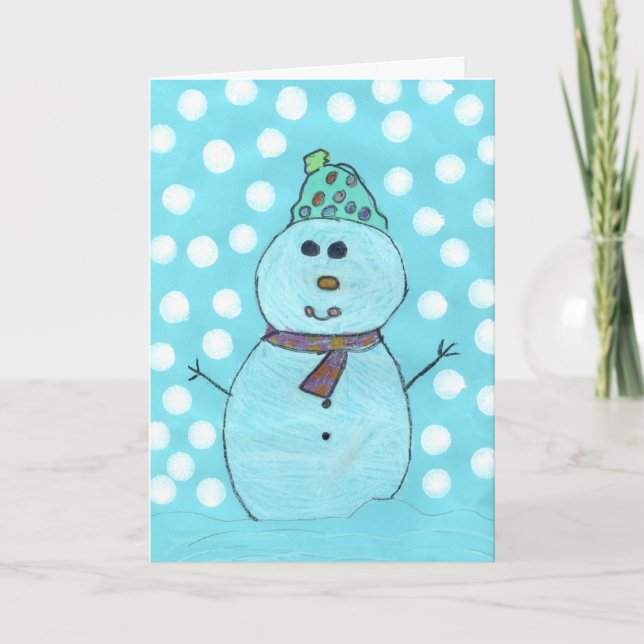 Festividades Cartão de Natal de Snowman de Alicia (Frente)