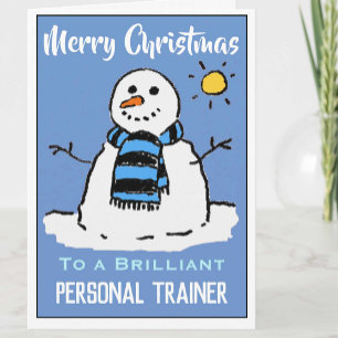 Festividades Cartão de Natal de Snowman divertido para treinado