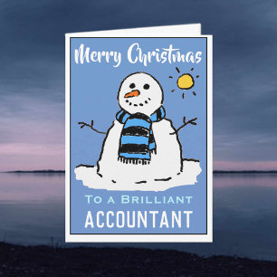 Festividades Cartão de Natal de Snowman divertido para um Cont