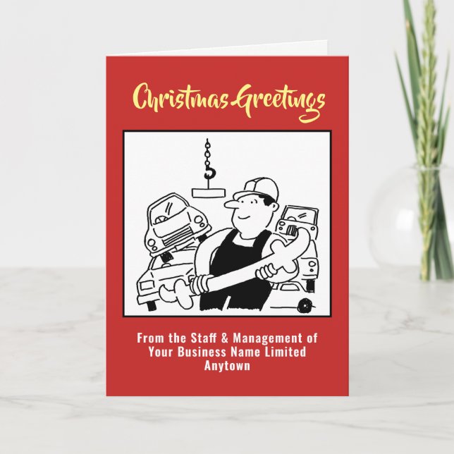 Festividades Cartão de Natal de Sucata de Metal ou de Quintal (Frente)