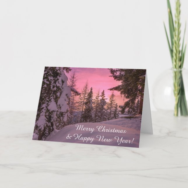 Festividades Cartão de natal de sunset Lapland (Frente)
