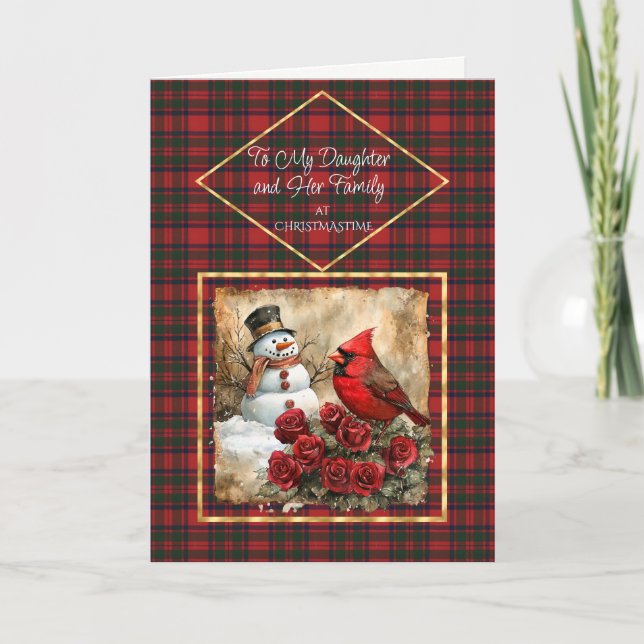 Festividades Cartão de Natal de Tartan Moderno MacIntosh (Frente)