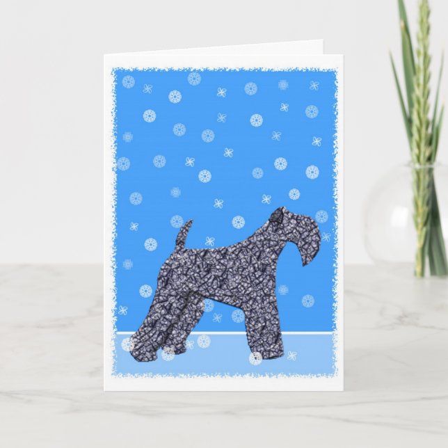 Festividades Cartão de Natal de Terrier de azul de Kerry (Frente)