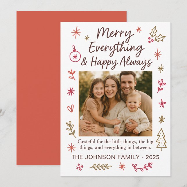 Festividades Cartão de Natal de Todos os Escrivores de feliz (Frente/Verso)