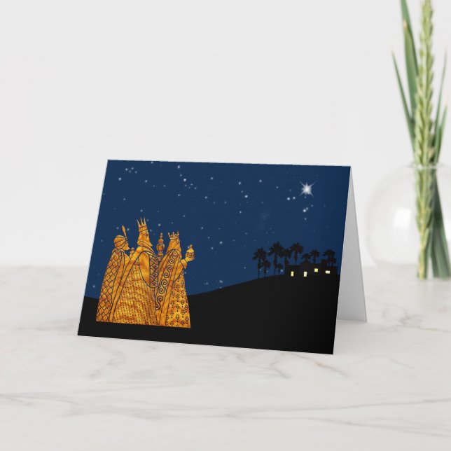 Festividades Cartão de Natal de três homens sábios (Frente)