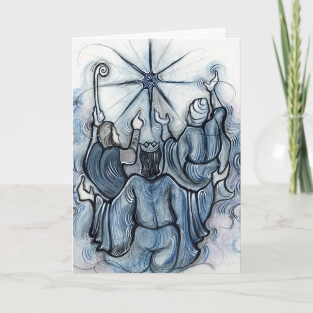 Festividades Cartão de Natal de Três Kings (Frente)