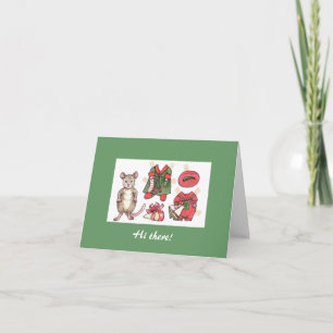 Festividades Cartão de Natal de uma boneca de papel para rato