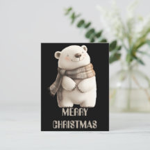 Cartão de Natal de Urso Polar