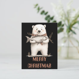 Festividades Cartão de Natal de Urso Polar