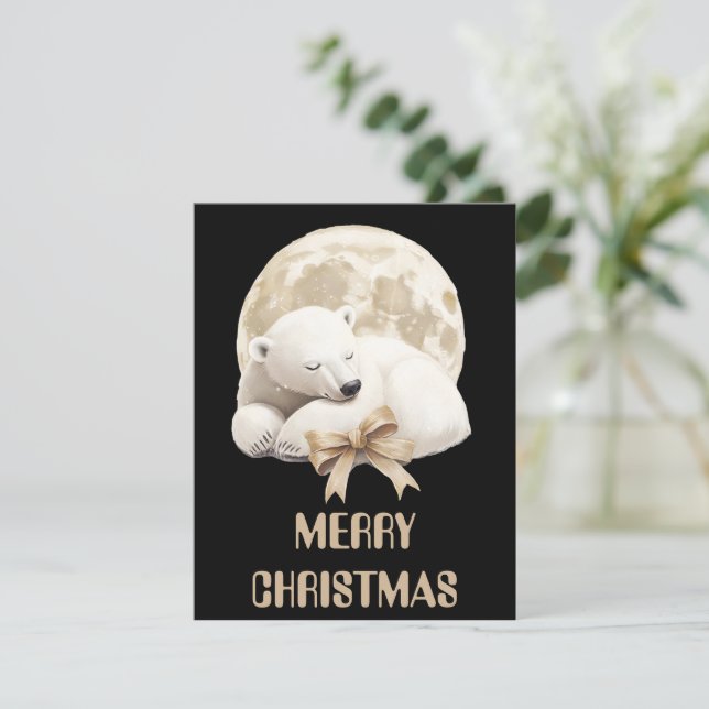 Festividades Cartão de Natal de Urso Polar (Em pé/Frente)