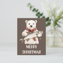 Festividades Cartão de Natal de Urso Polar