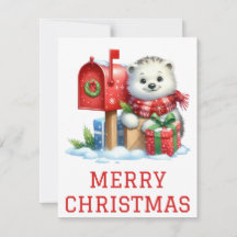Cartão de Natal de Urso Polar Bebê Fofo