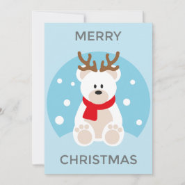 Festividades Cartão de Natal de Urso Polar, Chifres de Veado En