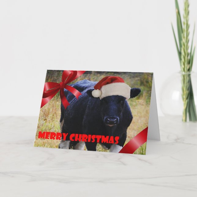 Festividades Cartão de Natal de Vaca Preta (Frente)