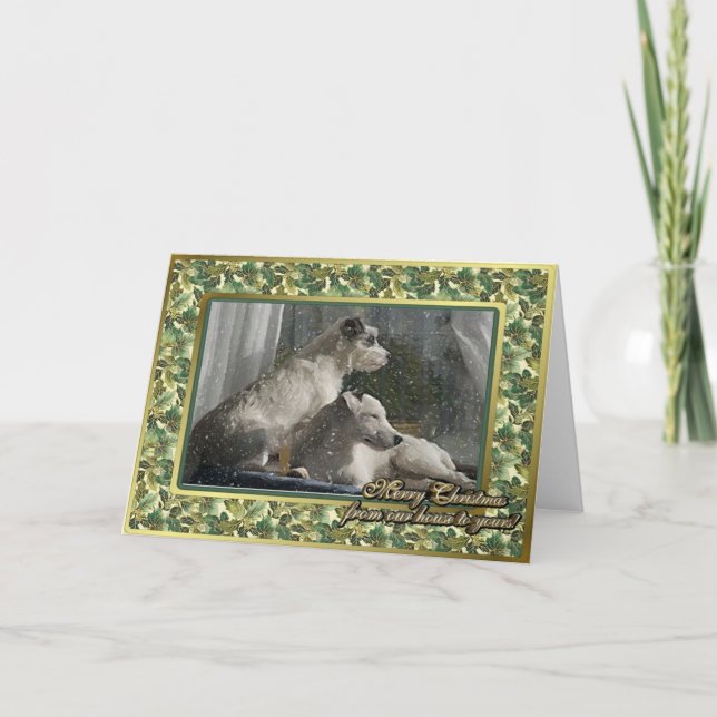 Festividades Cartão de Natal de Vazio de Cães Terrier Jack Russ (Frente)