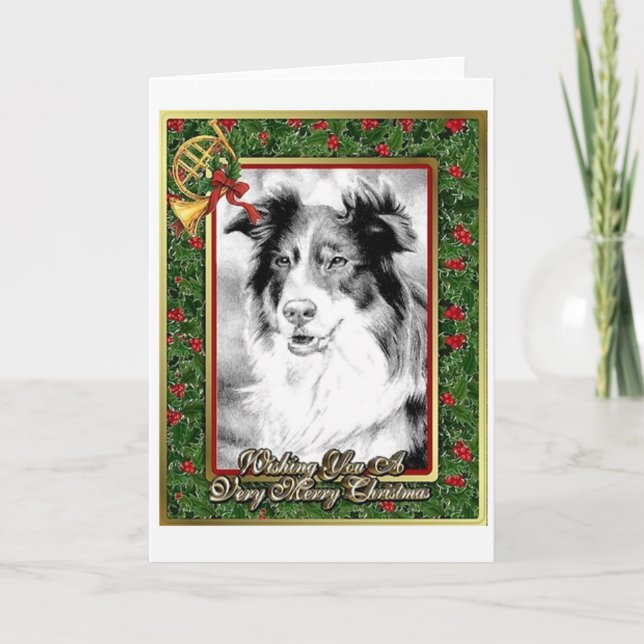 Festividades Cartão de Natal de Vazio Shepherd Australiano (Frente)