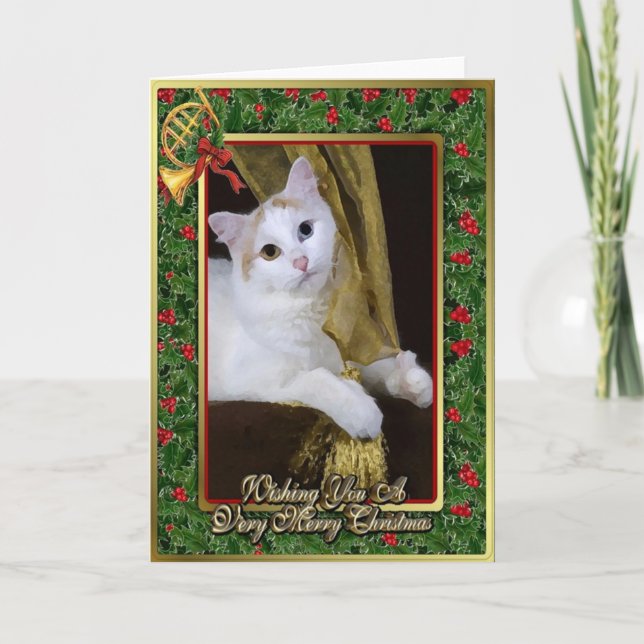 Festividades Cartão de Natal de Vazio Van Cat Turco (Frente)