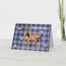 Festividades Cartão de Natal de Veado da Floresta de Plaid Búfa