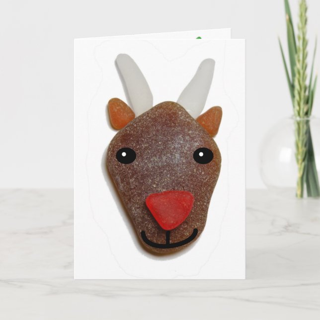 Festividades Cartão de Natal de Vidro Marítimo (Frente)