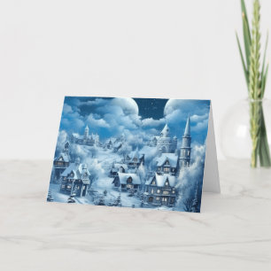 Festividades Cartão de Natal de Vila Azul Nevada Inspirado no V