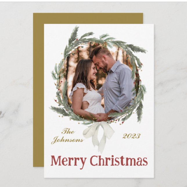 Festividades Cartão de Natal de Wreath Elegante (Criador carregado)