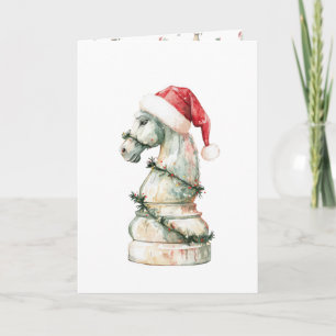Festividades Cartão de Natal de Xadrez Minimalista (Vertical) –