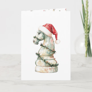 Festividades Cartão de Natal de Xadrez Minimalista (Vertical) –