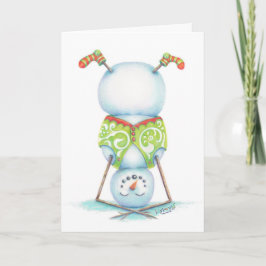 Festividades cartão de natal de yoga snowman/ escândalo
