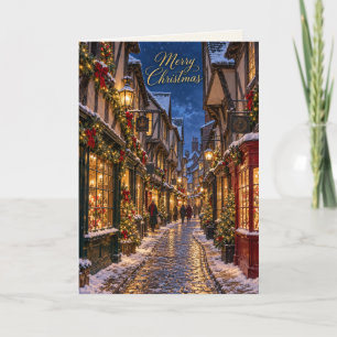 Festividades Cartão de Natal de York Shambles Merry Christmas