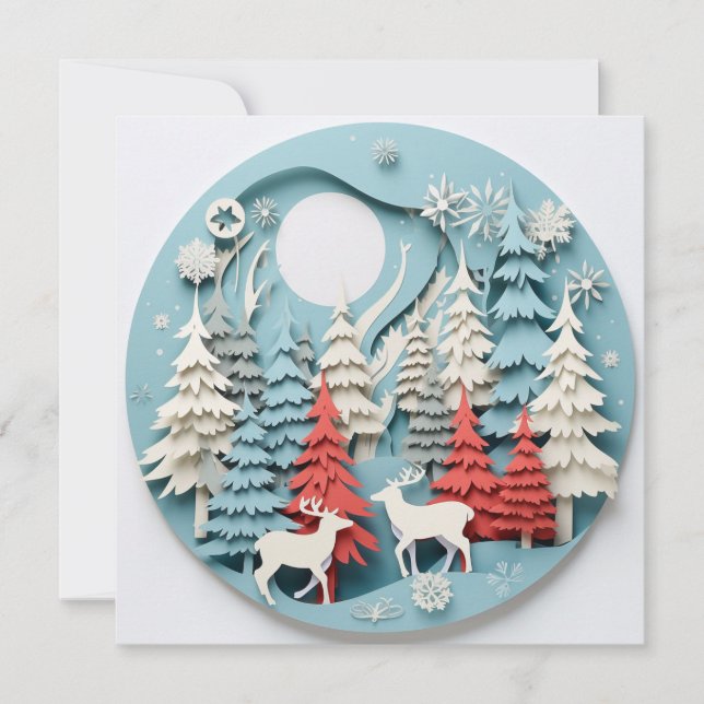 Festividades Cartão de Natal decorado com tema de férias (Frente)