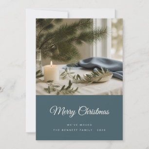 Festividades Cartão de Natal Deep Green We've Moved