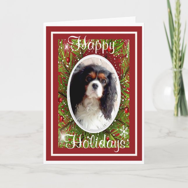 Festividades Cartão de Natal descuidado do Spaniel de rei (Frente)