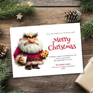 Festividades Cartão de Natal digital do Papai Noel Irritado