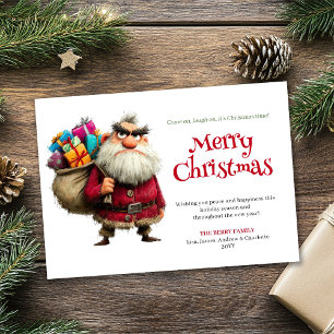 Festividades Cartão de Natal digital engraçado do Papai Noel be
