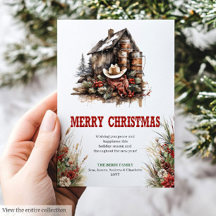 Festividades Cartão de Natal digital rústico da savana